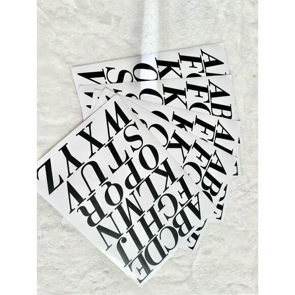 Black letter decal sets - diff fonts and sizes - Picture 1 of 10